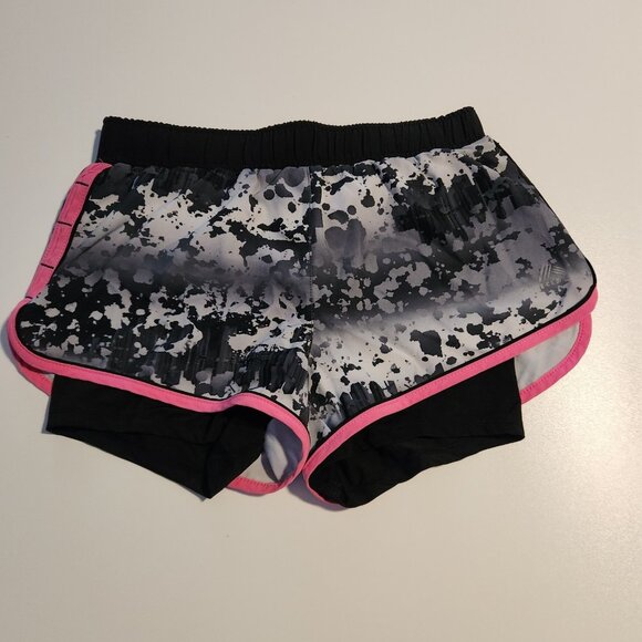 RBX X-Dri Shorts Running Black Gray Splatter Spandex Lined Active Womens Small - Picture 2 of 10